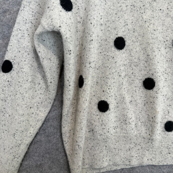 Madewell 100% Cashmere Sweater Womens Medium Donegal Dot Gray Soft Relaxed Fit - Picture 3 of 11